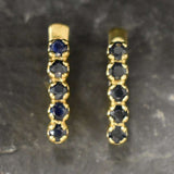 Gold Sapphire Earrings - Natural Sapphire Earrings, September Birthstone Earrings