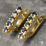 Gold Sapphire Earrings - Natural Sapphire Earrings, September Birthstone Earrings made in 18k Gold Vermeil. Ideal for everyday wear and perfect for birthday gifting and special occasions.