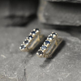 Blue Bar Earrings - Natural Sapphire Earrings, September Birthstone Earrings made in 925 Sterling Silver. Ideal for everyday wear and perfect for birthday gifting and special occasions.