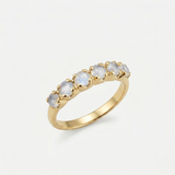 Rainbow Moonstone Band - Natural Moonstone Ring, June Birthstone Ring