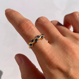 Elegant 18k Gold Vermeil Ring featuring a Round Natural Blue Sapphire, perfect for birthdays and meaningful gifting.