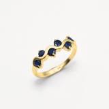 Natural Sapphire Ring made in 18k Gold Vermeil with Round Natural Blue Sapphire in Channel-Set setting, September Birthstone gift idea, symbolizes sincerity, truth, and faithfulness, ideal for everyday wear and perfect for birthday gifting and special occasions.