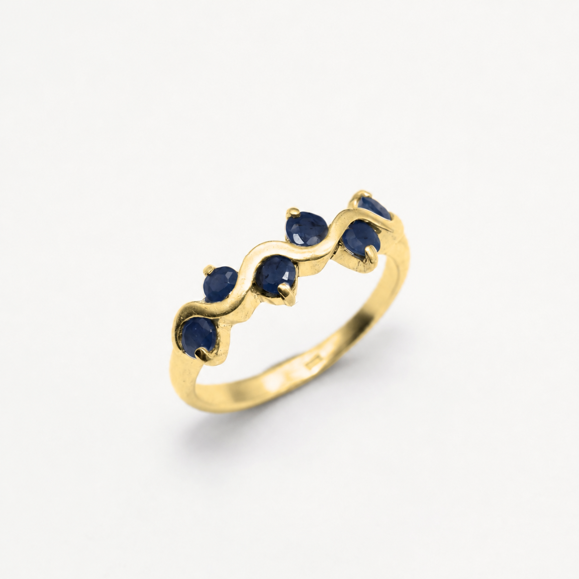 Natural Sapphire Ring made in 18k Gold Vermeil with Round Natural Blue Sapphire in Channel-Set setting, September Birthstone gift idea, symbolizes sincerity, truth, and faithfulness, ideal for everyday wear and perfect for birthday gifting and special occasions.