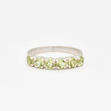 Peridot Half Eternity Ring, Natural Peridot Ring, Gold Peridot Band