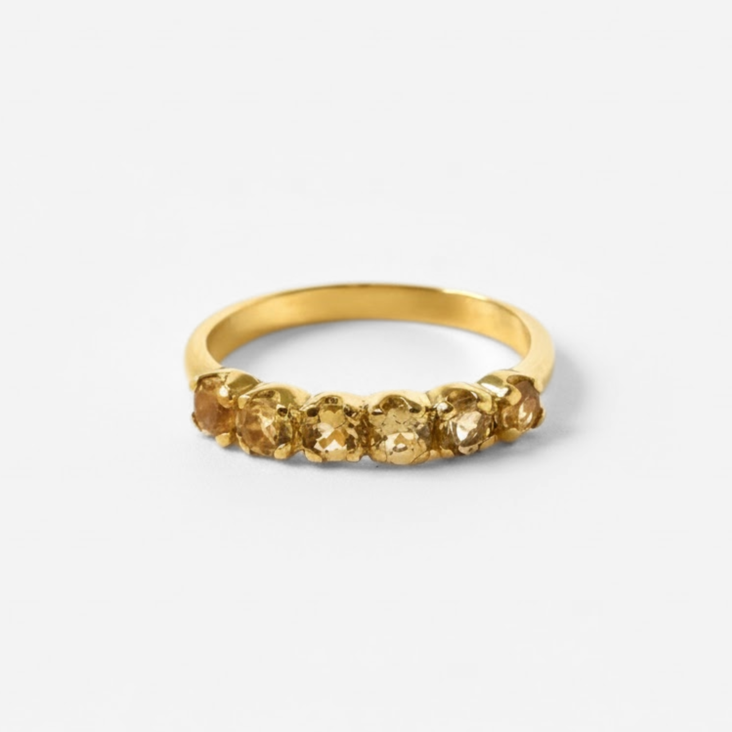 Gold Citrine Eternity Ring - Genuine Citrine Band - November Birthstone Ring made in 18k Gold Vermeil. Ideal for everyday wear and perfect for birthday gifting and special occasions.