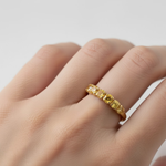Elegant Gold Citrine Eternity Ring - Real Citrine Band, 18k Gold Vermeil, perfect for daily wear and special celebrations.