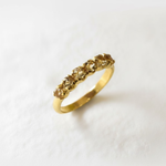 Stunning Gold Citrine Eternity Band - Authentic Citrine in 18k Gold Vermeil, ideal for gifting and stylish everyday wear.