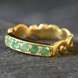 Natural Emerald Ring made in 18k Gold Vermeil with Round Natural Green Emerald in Channel-Set setting, May Birthstone gift idea, symbolizes growth, harmony, and deep emotional healing, ideal for everyday wear and perfect for birthday gifting and special occasions.