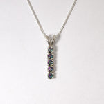 Gold Topaz Pendant, Natural Mystic Topaz, Drop Bar Pendant, Vertical Pendant, Minimalist Necklace, Vintage Pendant, Gold Vermeil Necklace(3)