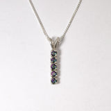 Gold Topaz Pendant, Natural Mystic Topaz, Drop Bar Pendant, Vertical Pendant, Minimalist Necklace, Vintage Pendant, Gold Vermeil Necklace(3)