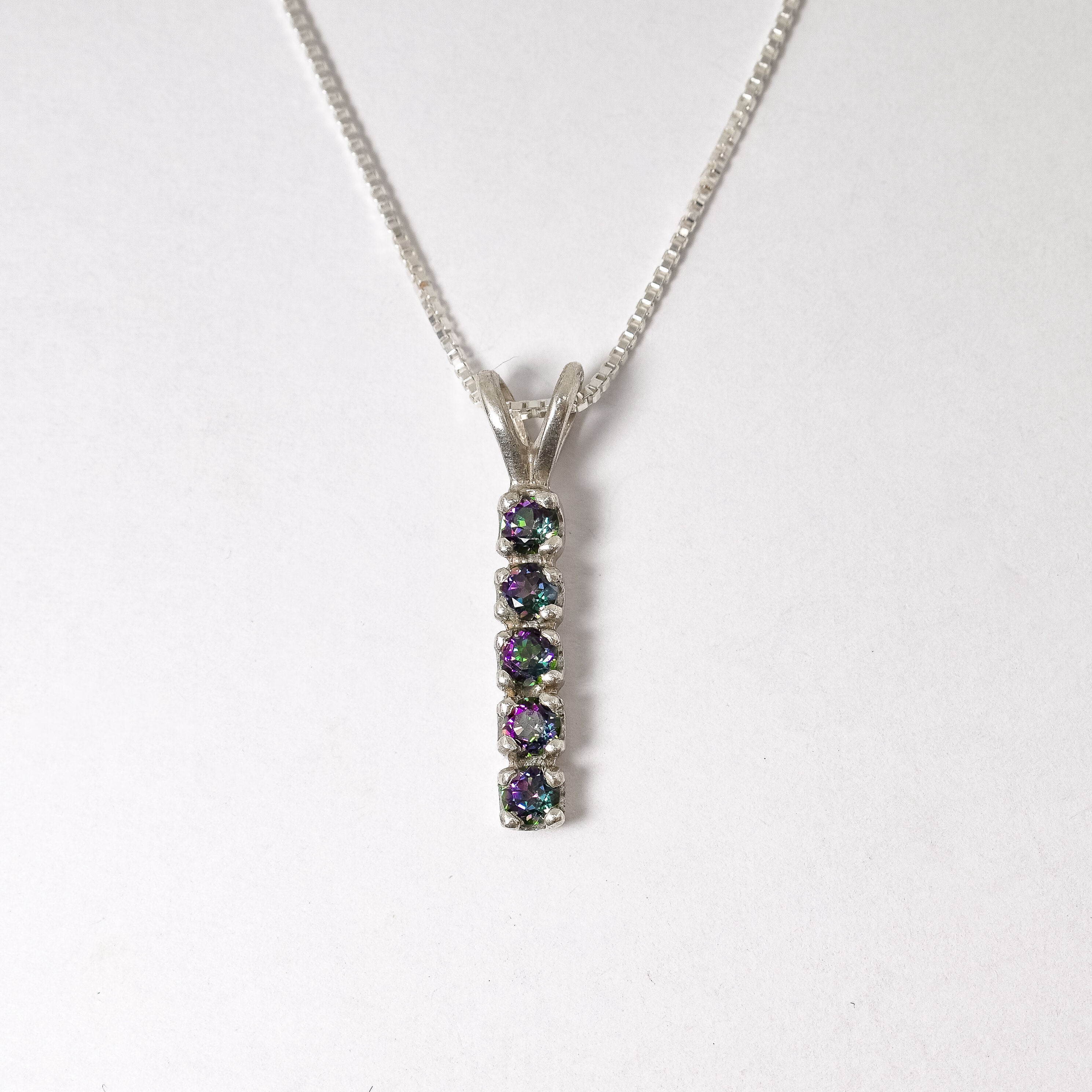 Gold Topaz Pendant, Natural Mystic Topaz, Drop Bar Pendant, Vertical Pendant, Minimalist Necklace, Vintage Pendant, Gold Vermeil Necklace(3)