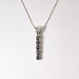 Vertical Mystic Topaz Pendant - Natural Mystic Topaz Necklace, Purple Bar Pendant