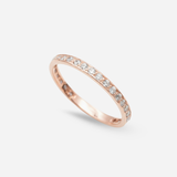 Rose Gold Diamond Ring - Chic Pink Eternity Band, perfect for stacking and adding sparkle to any outfit or special occasion.