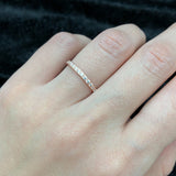 Rose Gold Diamond Ring - Sparkly Stackable Ring - Pink Eternity Band