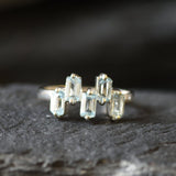 Blue Topaz Ring - Natural Blue Topaz, Blue Baguette Ring