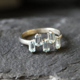 Blue Topaz Ring - Natural Blue Topaz, Blue Baguette Ring