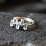 Blue Topaz Ring - Natural Blue Topaz, Blue Baguette Ring