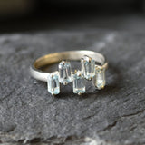 Blue Topaz Ring - Natural Blue Topaz, Blue Baguette Ring
