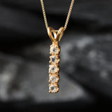 White Topaz Necklace - Vertical Topaz Necklace - White Drop Pendant