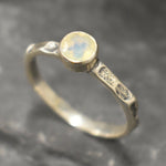 Fire Opal Ring, Precious Ethiopian Opal, Solitaire Ring, October Birthstone, Hammered Band, Dainty Ring, Stackable Ring, Solid Silver Ring