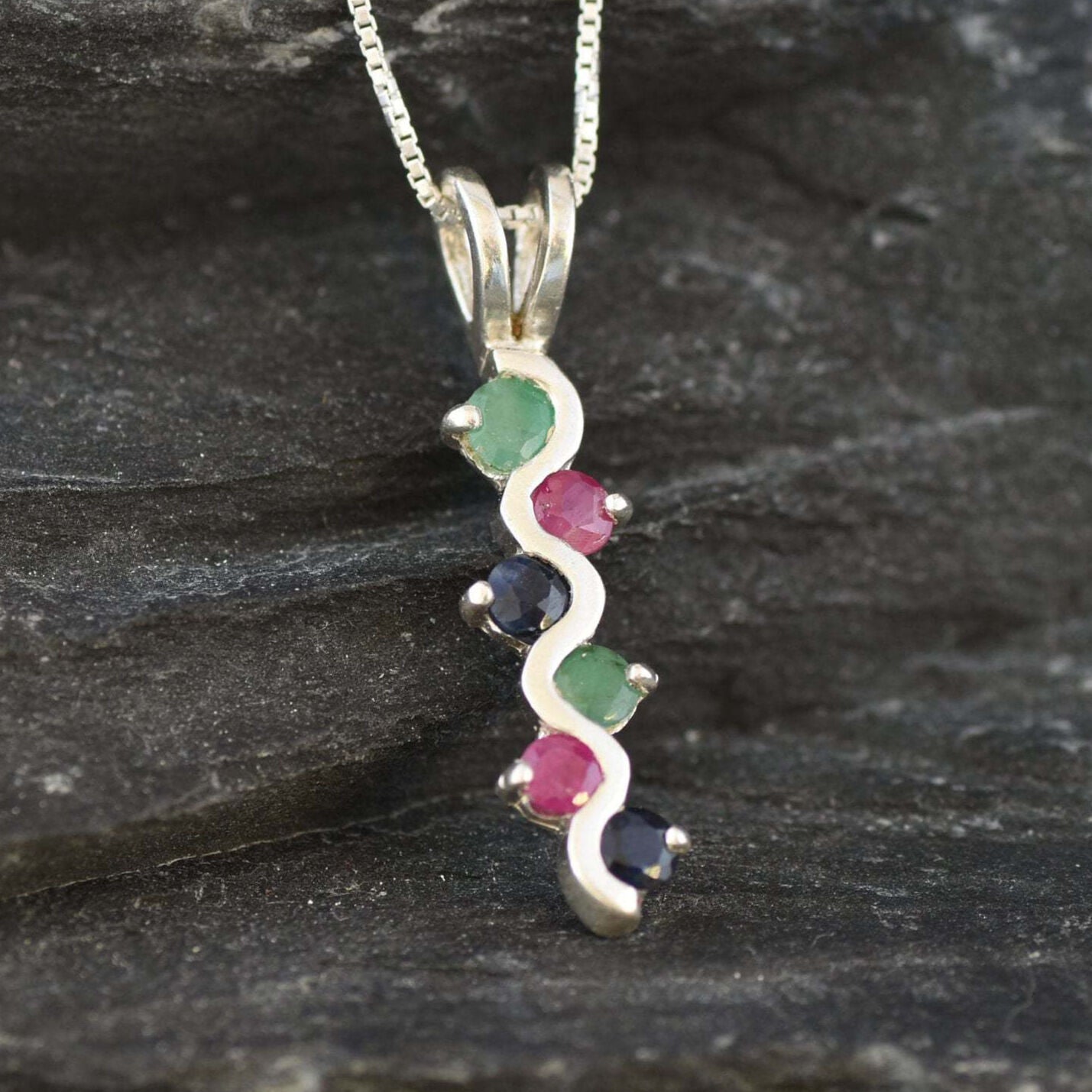 Natural Sapphire Pendant made in 925 Sterling Silver with Round Natural Blue Sapphire in Channel-Set setting, September Birthstone gift idea, symbolizes sincerity, truth, and faithfulness, ideal for everyday wear and perfect for birthday gifting and special occasions.