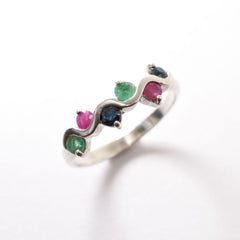 Natural Sapphire Ring made in 925 Sterling Silver with Round Natural Blue Sapphire in Channel-Set setting, September Birthstone gift idea, symbolizes sincerity, truth, and faithfulness, ideal for everyday wear and perfect for birthday gifting and special occasions.