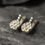 White Topaz Earrings, Natural White Topaz, December Birthstone, Flower Earrings, Topaz Earrings, White Diamond Studs, Solid Silver Earrings