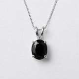 Gold Onyx Pendant - Real Onyx Necklace - Black Oval Necklace