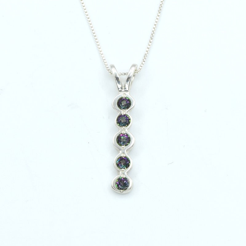 Mystic Topaz Pendant, Rainbow Pendant, Mystic Topaz, December Birthstone, December Pendant, Bubble Pendant, Vertical Pendant, Siver Necklace