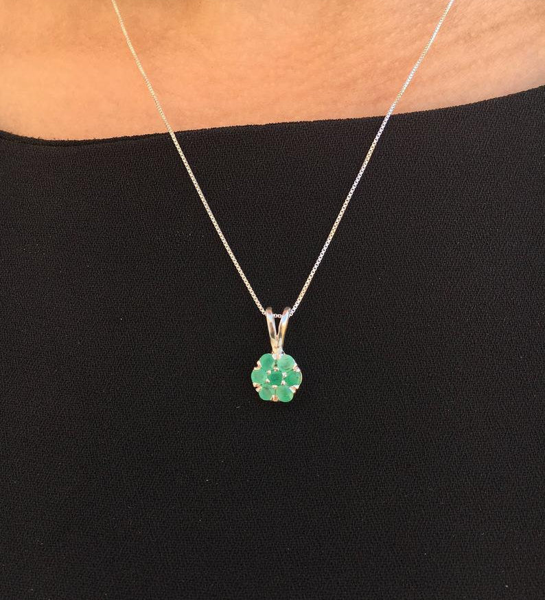 Diamond Pendant, Created Diamond, Flower Pendant, Sparkly Pendant, Vintage Pendant, Floral Necklace, White Pendant, Solid Silver Pendant