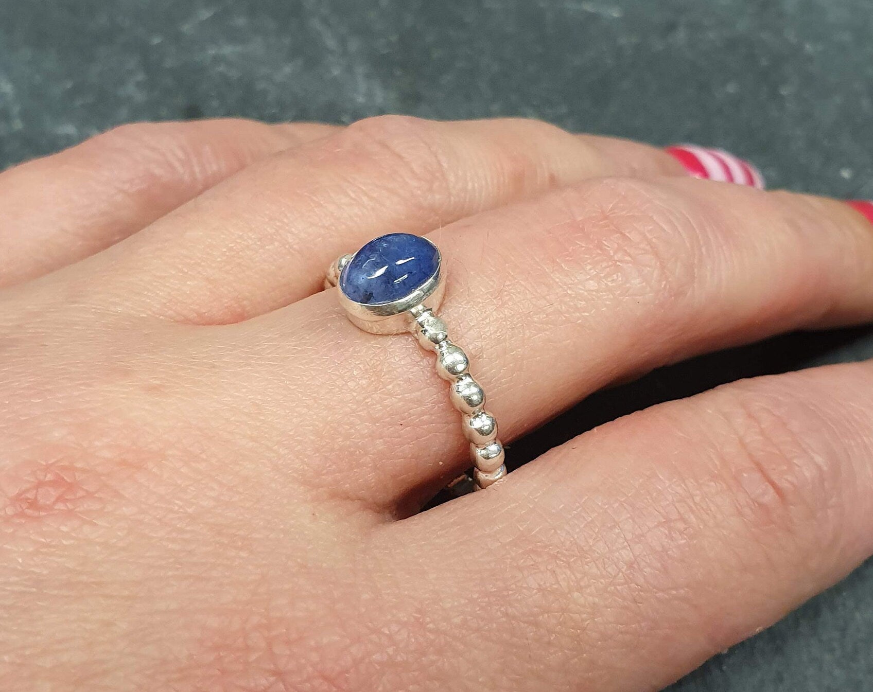 Tanzanite Ring, Natural Tanzanite, December Birthstone, Blue Dainty Ring, Blue VintageRing, Unique Stone Ring, Blue Ring, Solid Silver Ring