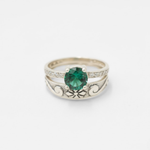 Beautifully crafted created emerald ring in sterling silver, perfect for everyday wear and a thoughtful May birthday gift.