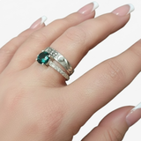 Created Emerald Ring in 925 Sterling Silver, featuring a round green emerald, perfect for May birthdays and everyday wear.