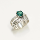Created Emerald Ring made in 925 Sterling Silver with Round Created Green Emerald in Solitaire setting, May Birthstone gift idea, symbolizes, ideal for everyday wear and perfect for birthday gifting and special occasions.