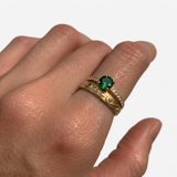 Elegant 18k Gold Vermeil ring featuring a stunning Created Green Emerald, perfect for May birthdays and everyday wear.
