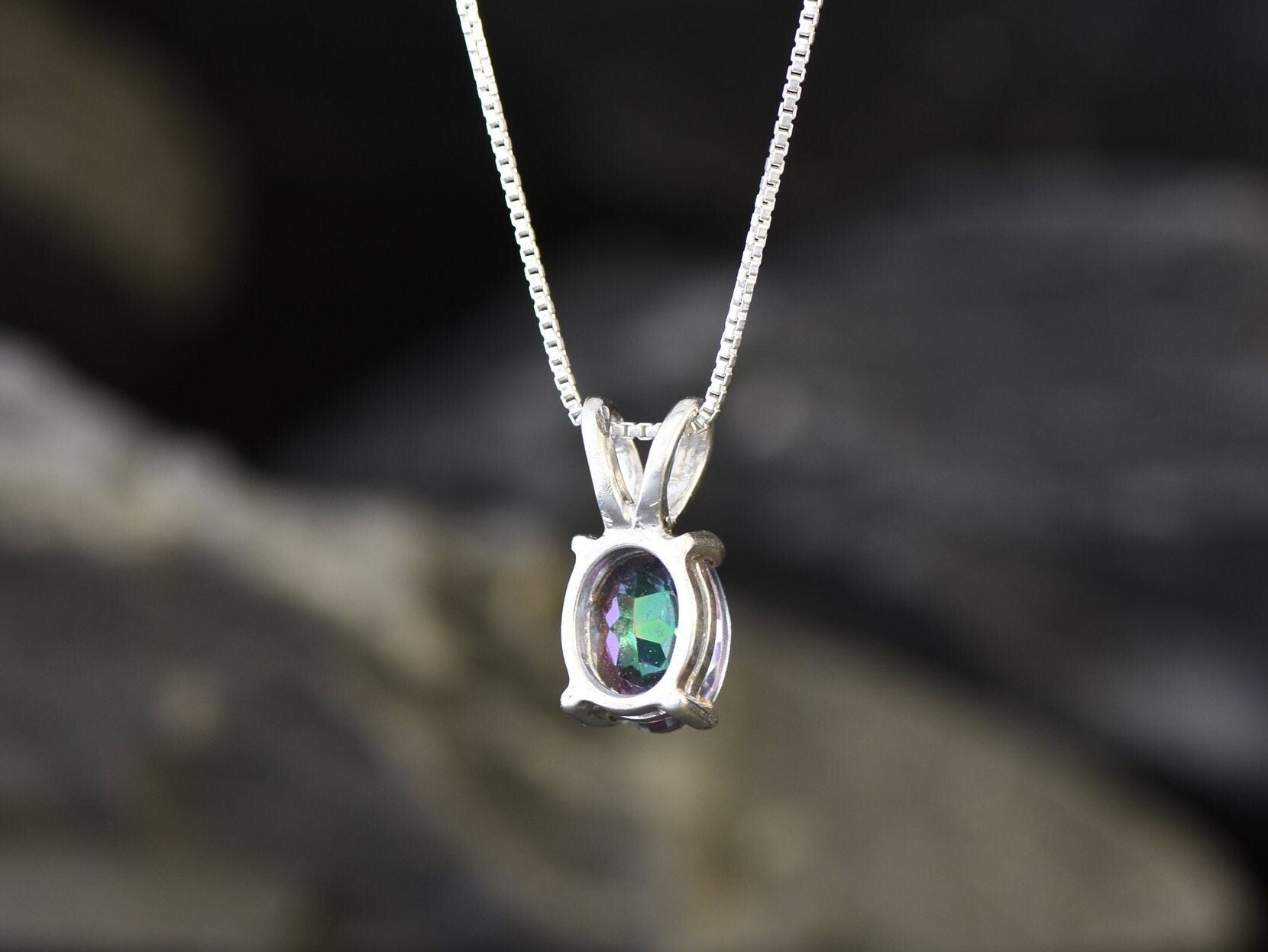 Topaz Pendant, Mystic Topaz Pendant, Mystic Topaz, December Birthstone, Minimalist Pendant, Dainty Pendant, Fire Pendant, Fire Oval Pendant