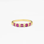 Stunning 18k Gold Vermeil ring showcasing a vibrant Round Natural Ruby, a chic accessory for everyday elegance and celebrations.