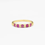 Stunning 18k Gold Vermeil ring showcasing a vibrant Round Natural Ruby, a chic accessory for everyday elegance and celebrations.