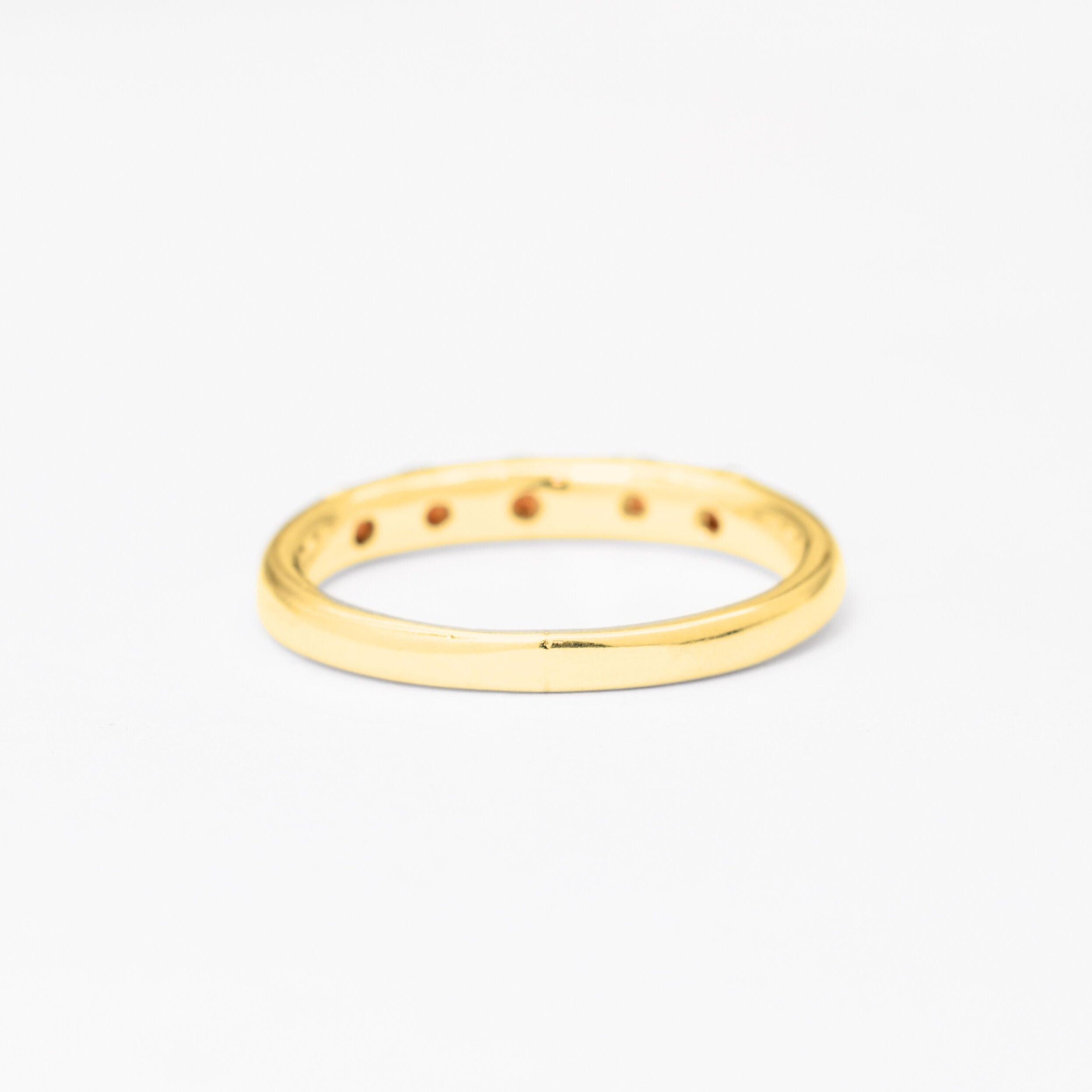 Gold Garnet Band, Natural Garnet, Stackable Ring, 5 Stone Band, January Birthstone, Red Garnet Ring, Gold Plated Ring, Simple Ring, Vermeil