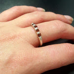 Gold Garnet Band, Natural Garnet, Stackable Ring, 5 Stone Band, January Birthstone, Red Garnet Ring, Gold Plated Ring, Simple Ring, Vermeil