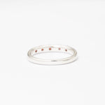 Gold Garnet Band, Natural Garnet, Stackable Ring, 5 Stone Band, January Birthstone, Red Garnet Ring, Gold Plated Ring, Simple Ring, Vermeil(2)