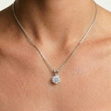 Dainty Diamond Pendant - Sparkly Bridal Necklace, CZ Diamond Pendant