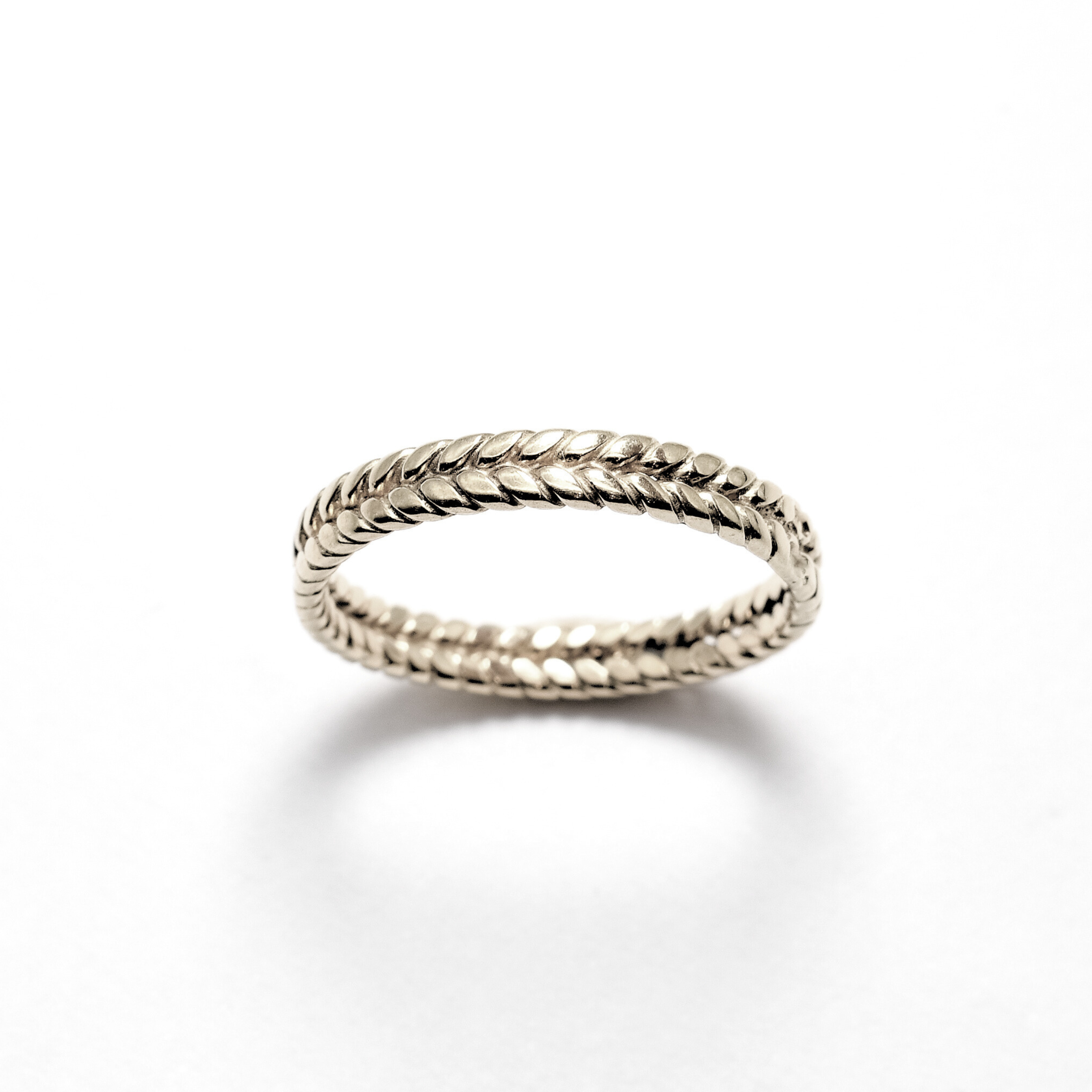 Silver Braided Ring - Silver Plaited Band - Fishtail Band