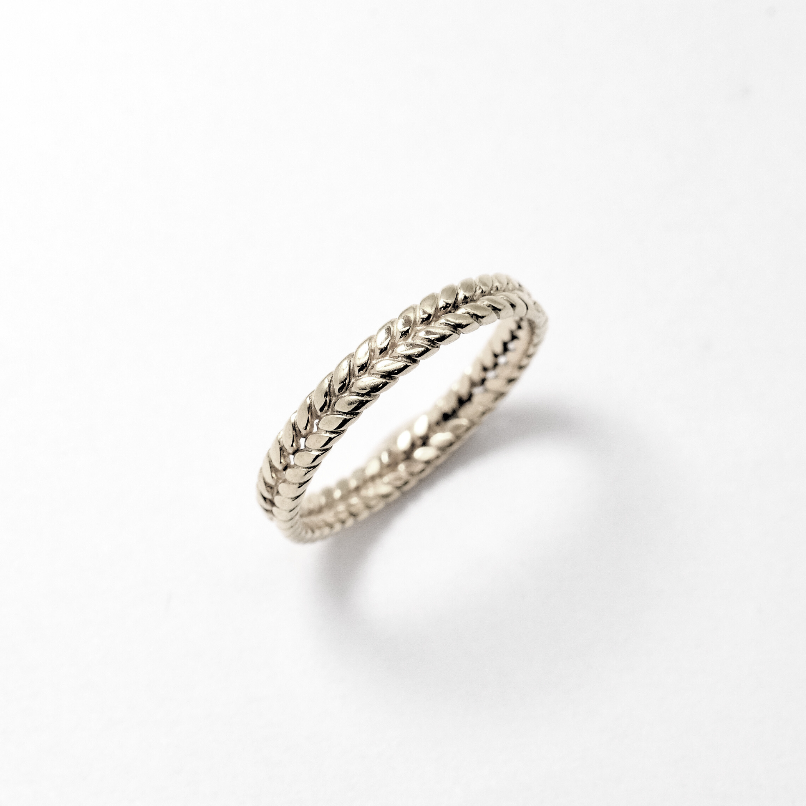 Silver Braided Ring - Silver Plaited Band - Fishtail Band