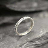 Silver Plaited Band, Fishtail Band, Stackable Band, Dainty Ring, Plaited Ring, Vintage Band, Oxidised Silver Band, Solid Silver Band