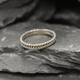 Silver Plaited Band, Fishtail Band, Stackable Band, Dainty Ring, Plaited Ring, Vintage Band, Oxidised Silver Band, Solid Silver Band