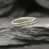 Silver Plaited Band, Fishtail Band, Stackable Band, Dainty Ring, Plaited Ring, Vintage Band, Oxidised Silver Band, Solid Silver Band