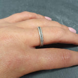 Silver Plaited Band, Fishtail Band, Stackable Band, Dainty Ring, Plaited Ring, Vintage Band, Oxidised Silver Band, Solid Silver Band