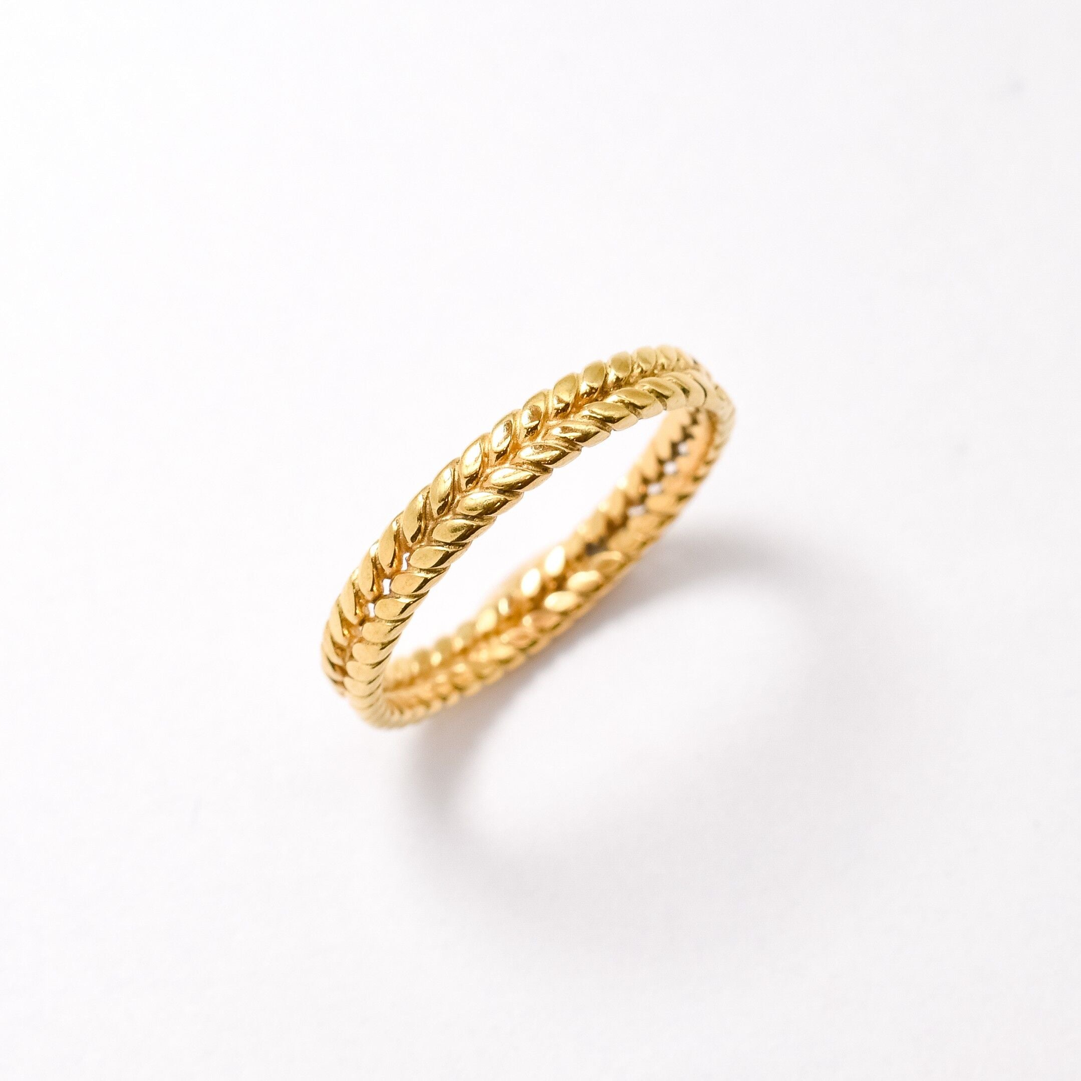 Silver Plaited Band, Fishtail Band, Stackable Band, Dainty Ring, Plaited Ring, Vintage Band, Oxidised Silver Band, Solid Silver Band(1)