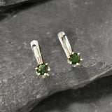 Tourmaline Earrings, Dainty Earrings, Natural Tourmaline, Green Tourmaline, Small Green Earrings, Simple Earrings, Solid Silver Earrings